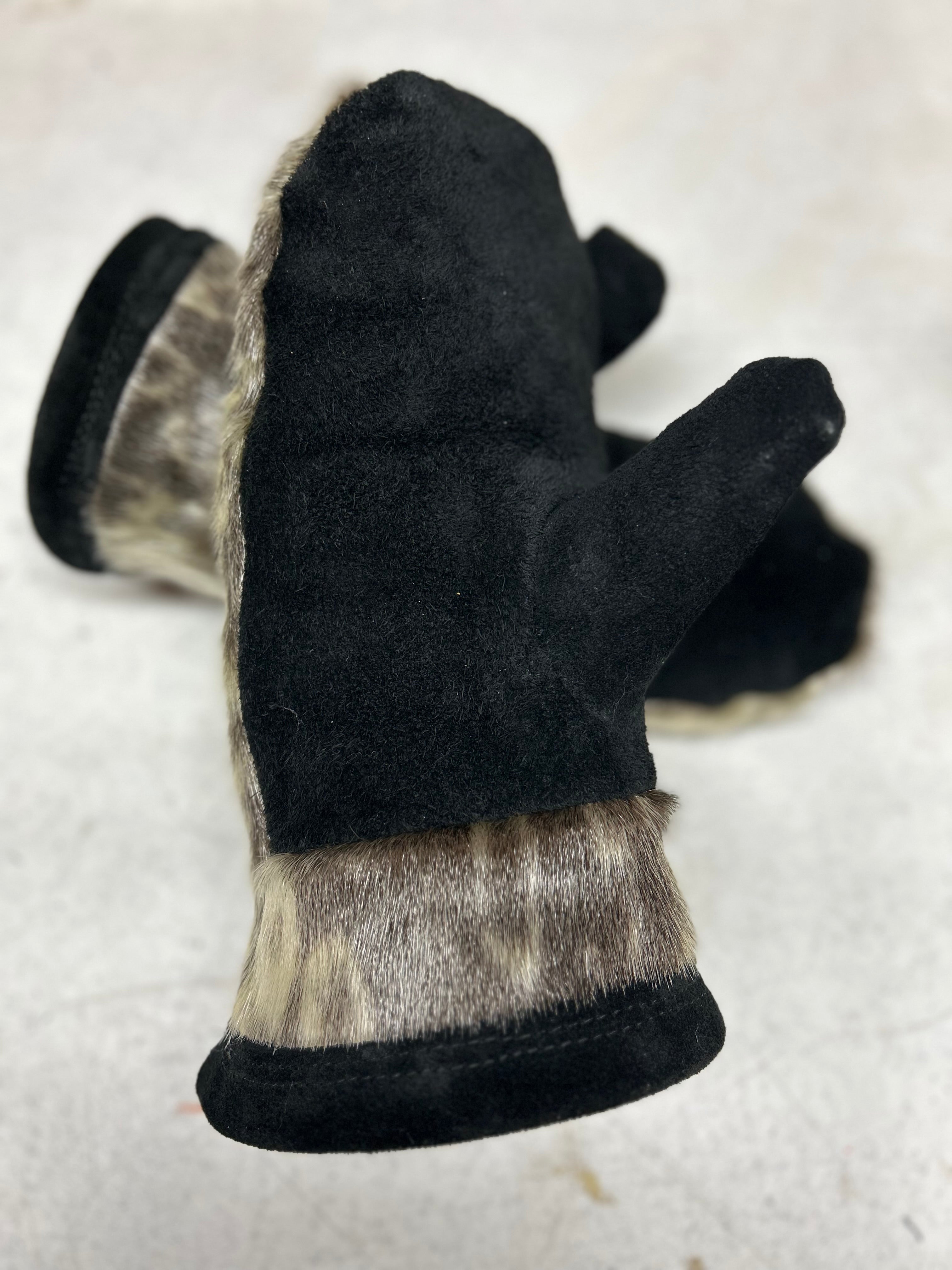 Seal skin mittens.