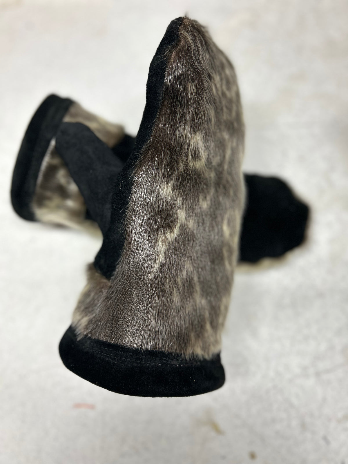 Seal skin mittens.