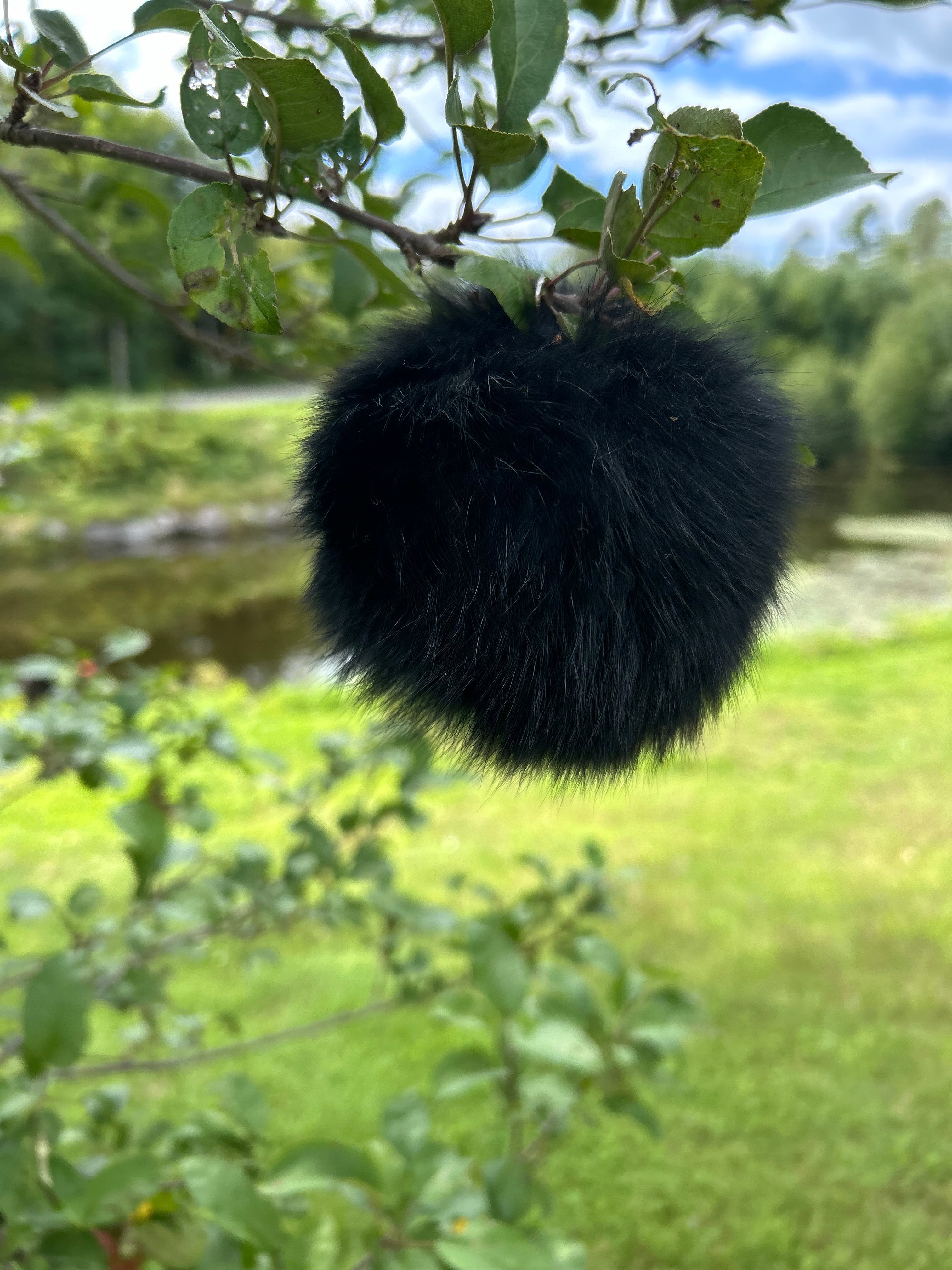Fur pompom keychains