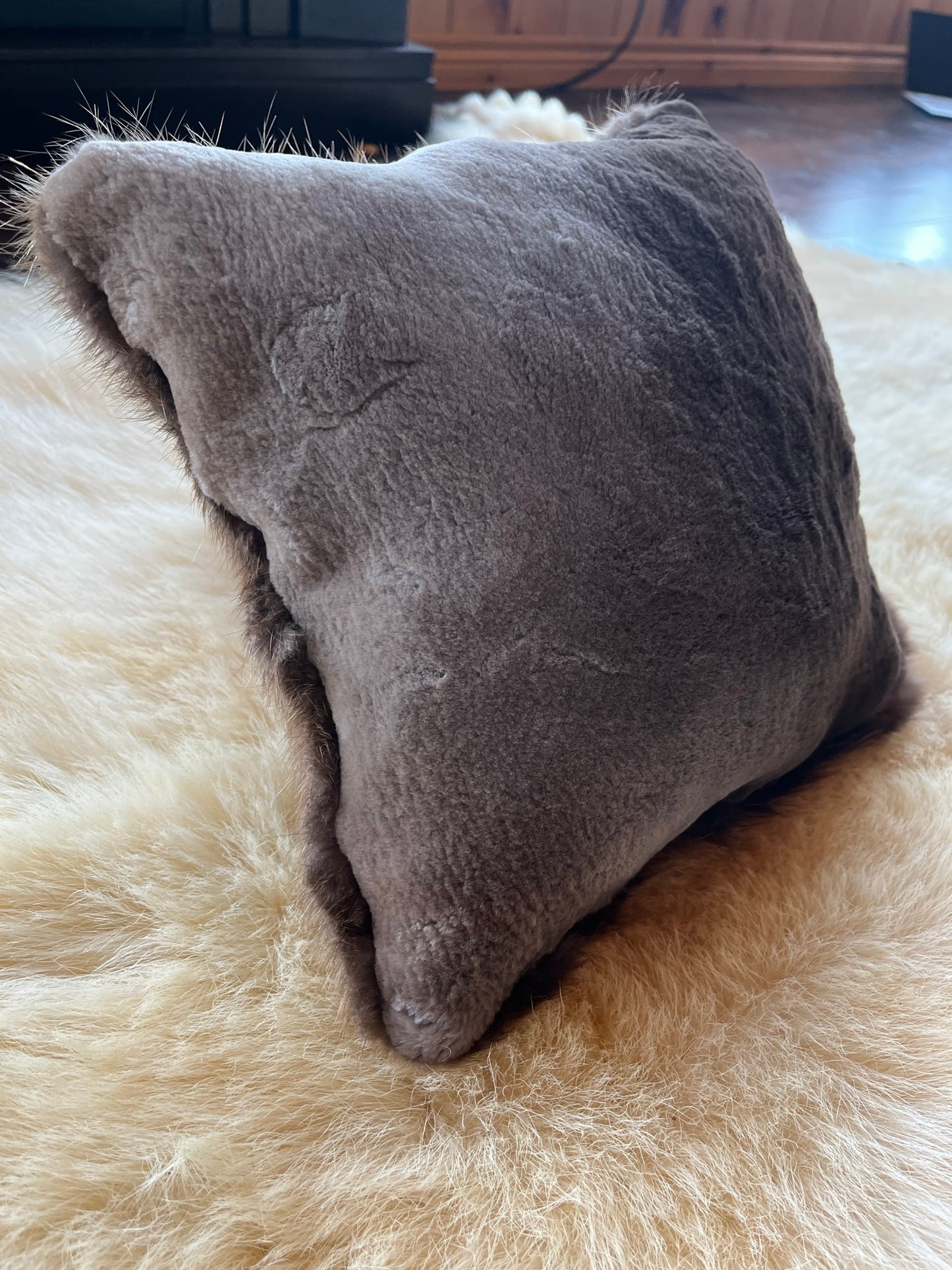 Beaver Fur Throw Pillow